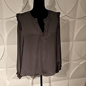M Current Art Gray  Synthetic Blouse